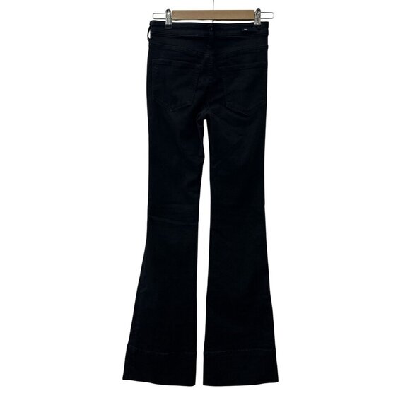 Pilcro and Letterpress Women's Flared Jeans Subsrcipt Mid-Rise Denim Black 25 - Picture 4 of 16